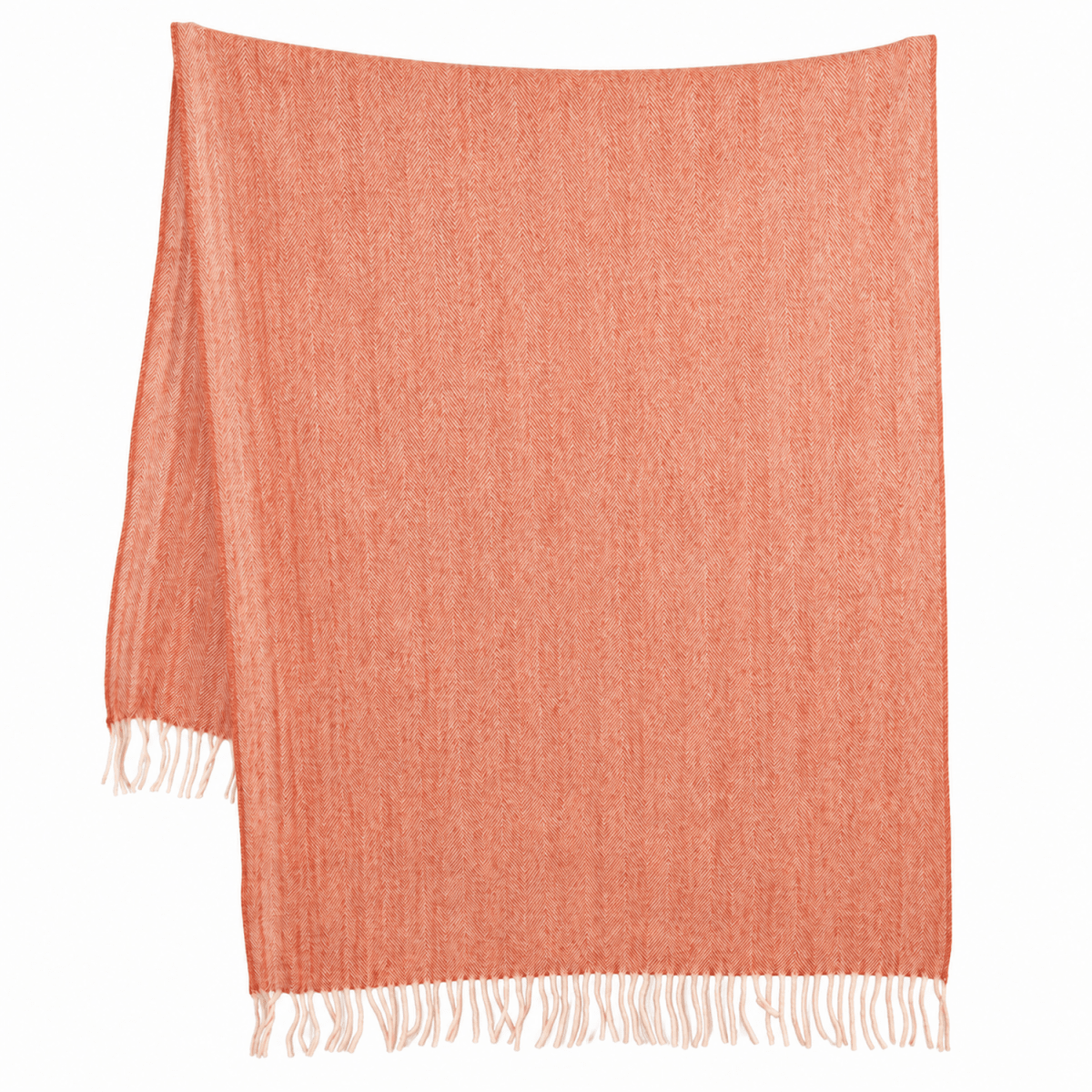 Recycled Wool Herringbone Knee Blanket – Pastel Fringed Throw - SPICE - Heritage Of Scotland -
