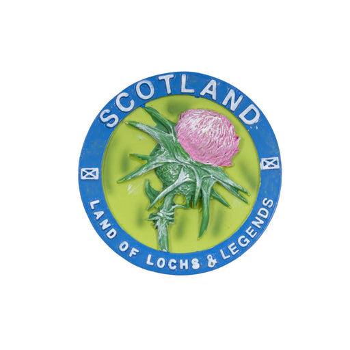 Resin Magnet Round - Thistle/ Scotland - Heritage Of Scotland - NA