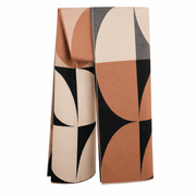 Retro Geometric Scarf - Elegant Everyday Shawl - Heritage Of Scotland - BLACK MIX
