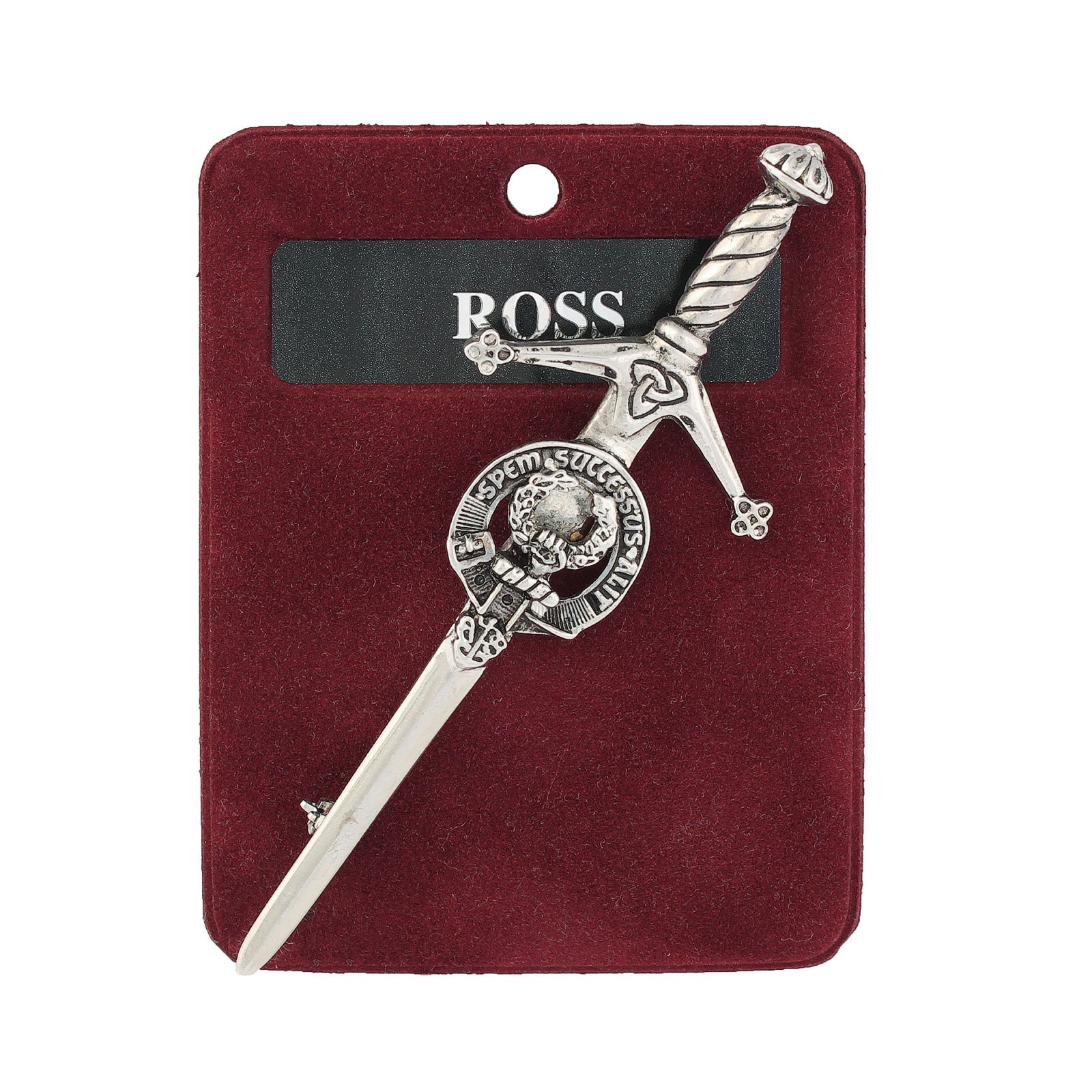 Ross Clan Badge, Kilt Pin, Lapel Pin, Cufflinks, Keyring/Key Fob & Gift Set — Fine Pewter by Art Pewter — Made in Scotland (Shiny Finish) - Heritage Of Scotland - Kilt Pin