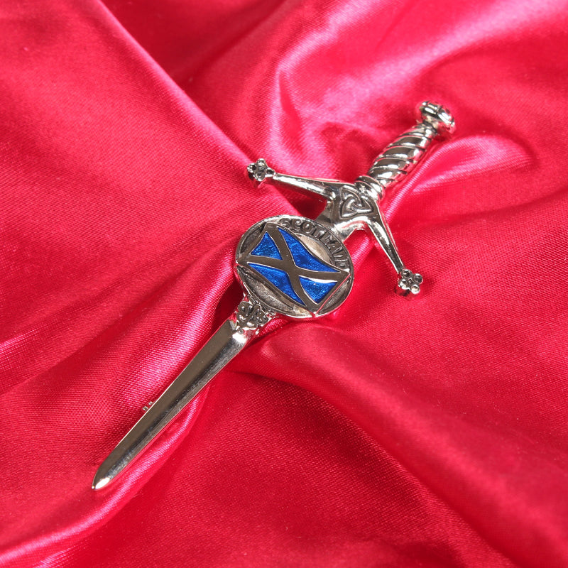 Saltire Clan Badge, Kilt Pin, Lapel Pin, Cufflinks, Keyring/Key Fob & Gift Set — Fine Pewter by Art Pewter — Made in Scotland (Shiny Finish) - Heritage Of Scotland - Kilt Pin
