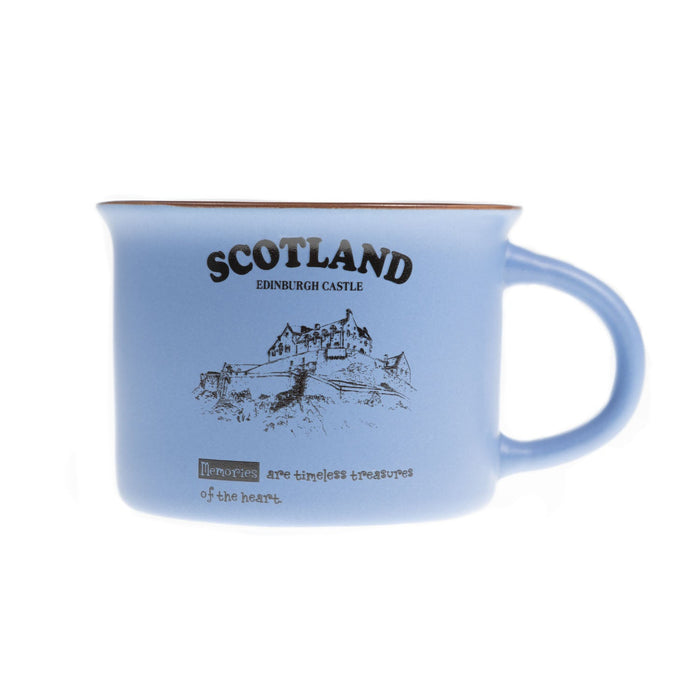 Scotland Castle Bone China Mug Matt - Heritage Of Scotland - BLUE IRIS