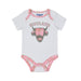 Scotland Cow Babygrow - Heritage Of Scotland - WHITE/PINK TARTAN TRIM