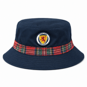 Scotland Football Navy Bucket Hat with Royal Stewart Tartan Trim - Heritage Of Scotland -