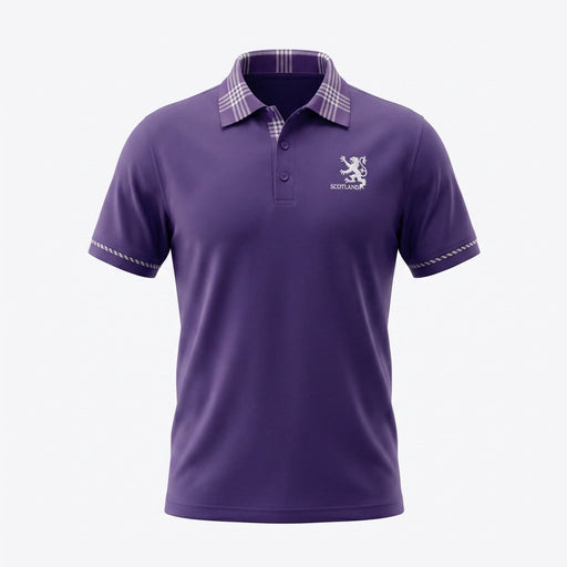 Scotland Lion Rampant Embroidered Polo Shirt – Purple - Heritage Of Scotland - XS