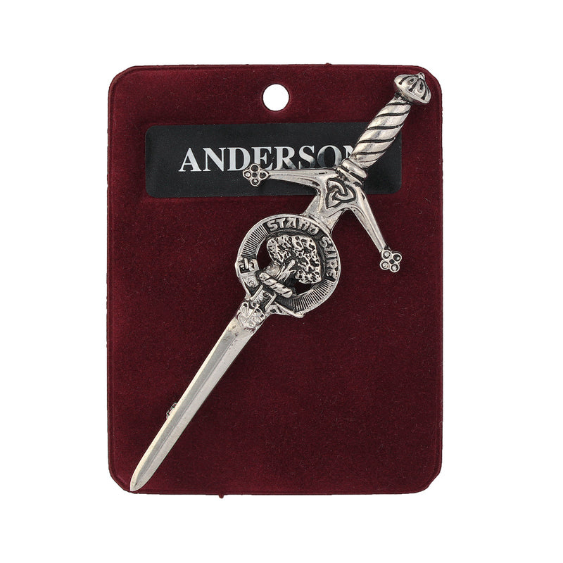 Scotland Map Clan Badge, Kilt Pin, Lapel Pin, Cufflinks, Keyring/Key Fob & Gift Set — Fine Pewter by Art Pewter — Made in Scotland (Shiny Finish) - Heritage Of Scotland - Kilt Pin