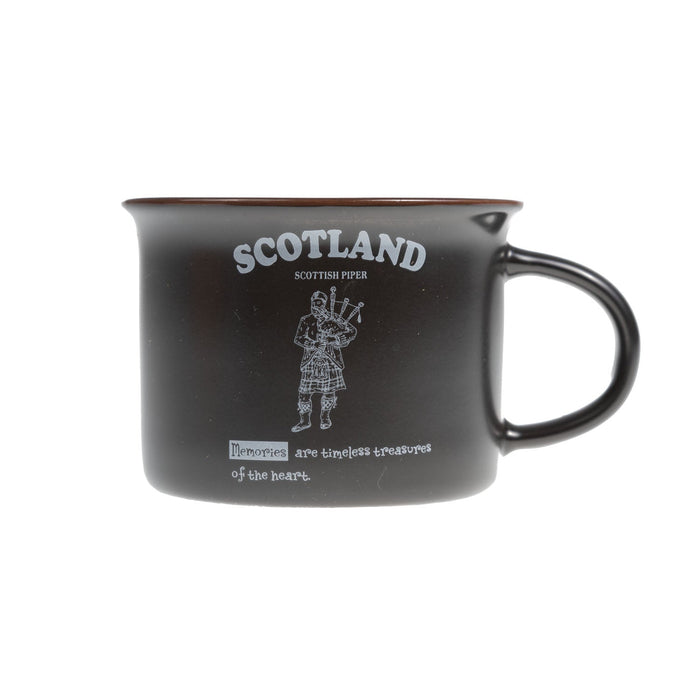 Scotland Piper Bone China Mug Matt - Heritage Of Scotland - BLACK