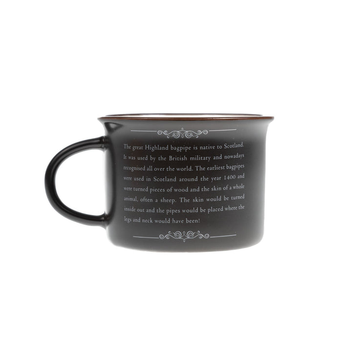 Scotland Piper Bone China Mug Matt - Heritage Of Scotland - BLACK