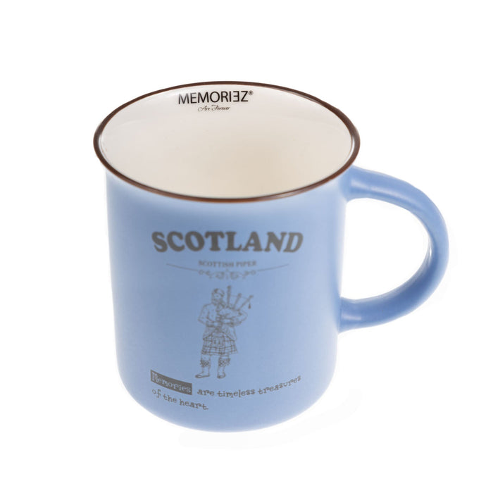 Scotland Piper Bone China Mug Matt - Heritage Of Scotland - BLUE IRIS