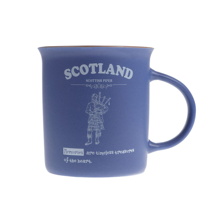 Scotland Piper Bone China Mug Matt - Heritage Of Scotland - NAVY