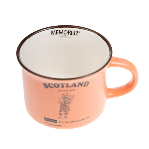 Scotland Piper Bone China Mug Matt - Heritage Of Scotland - ORANGE