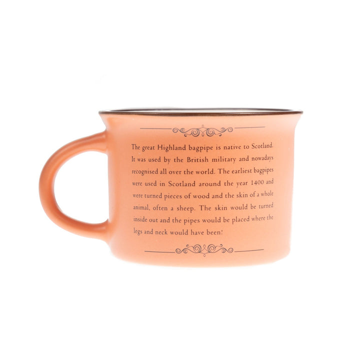 Scotland Piper Bone China Mug Matt - Heritage Of Scotland - ORANGE