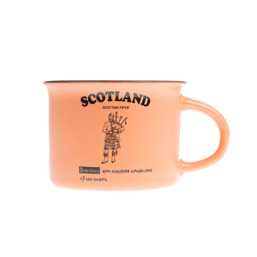 Scotland Piper Bone China Mug Matt - Heritage Of Scotland - ORANGE