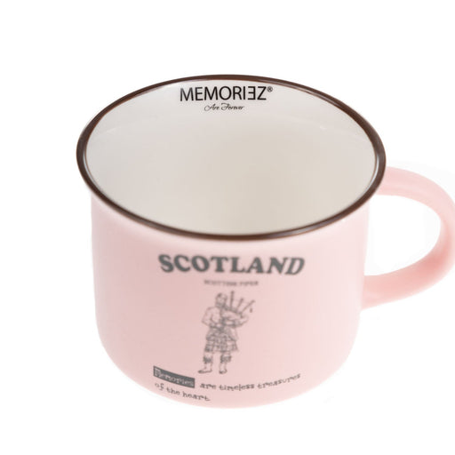 Scotland Piper Bone China Mug Matt - Heritage Of Scotland - PINK