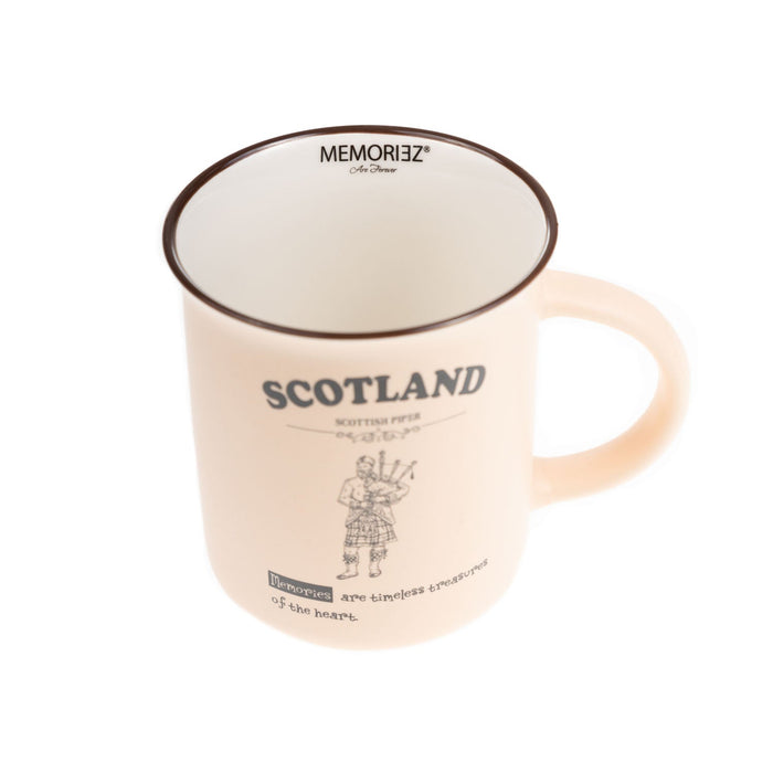 Scotland Piper Bone China Mug Matt - Heritage Of Scotland - SALMON