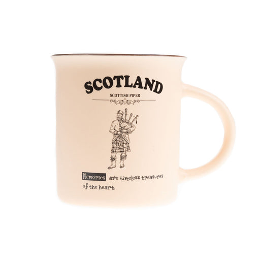 Scotland Piper Bone China Mug Matt - Heritage Of Scotland - SALMON