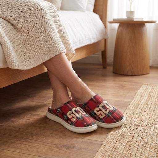 Scotland Tartan Cosy Slippers with Fleece Lining - Stewart Royal - Heritage Of Scotland - STEWART ROYAL / M