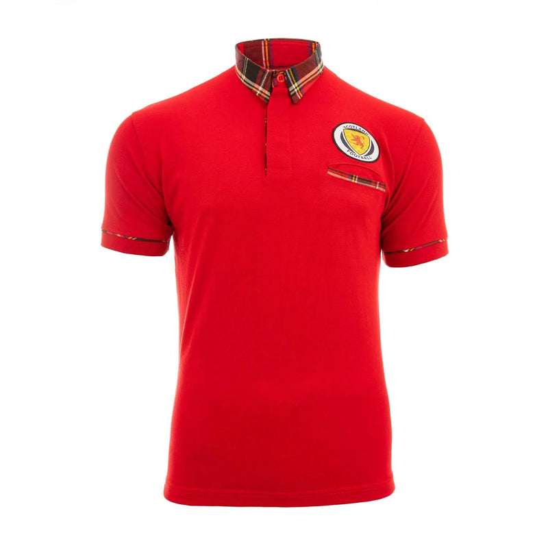 Scotland Tartan Football Polo Shirt Navy/Heritage Of Scotland - Heritage Of Scotland - NAVY/HERITAGE OF SCOTLAND