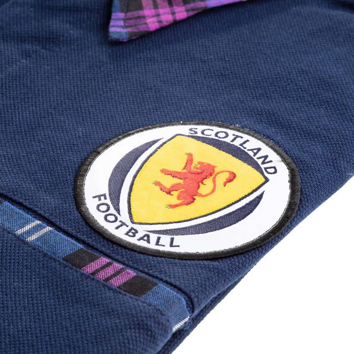 Scotland Tartan Football Polo Shirt Navy/Heritage Of Scotland - Heritage Of Scotland - NAVY/HERITAGE OF SCOTLAND