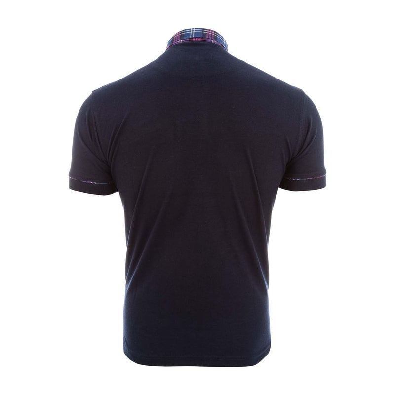 Scotland Tartan Football Polo Shirt Navy/Heritage Of Scotland - Heritage Of Scotland - NAVY/HERITAGE OF SCOTLAND