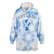 Scotland Tie-Dye Oversized Sherpa Hoodie Blanket - BLUE - Heritage Of Scotland -