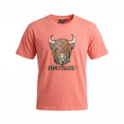 Scotland Unisex Rainbow Highland Cow Graphic T-Shirt – Coral - Heritage Of Scotland - XS