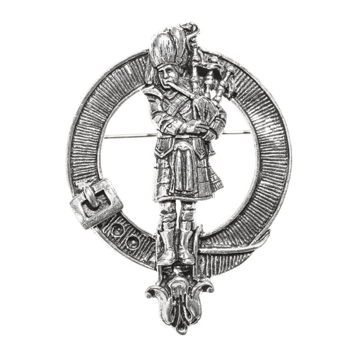 Scots Piper Clan Badge, Kilt Pin, Lapel Pin, Cufflinks, Keyring/Key Fob & Gift Set — Fine Pewter by Art Pewter — Made in Scotland (Shiny Finish) - Heritage Of Scotland - Badge