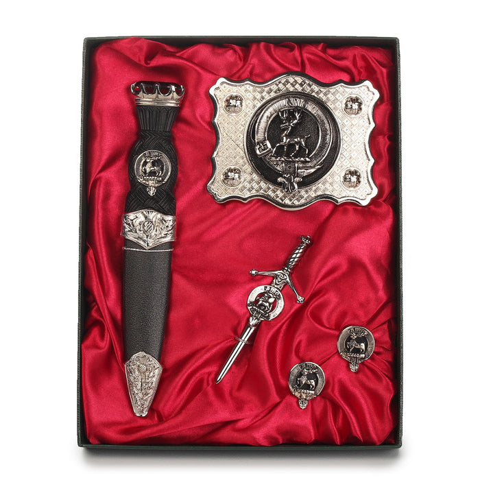 Scott Clan Badge, Kilt Pin, Lapel Pin, Cufflinks, Keyring/Key Fob & Gift Set — Fine Pewter by Art Pewter — Made in Scotland (Shiny Finish) - Heritage Of Scotland - Gift Set