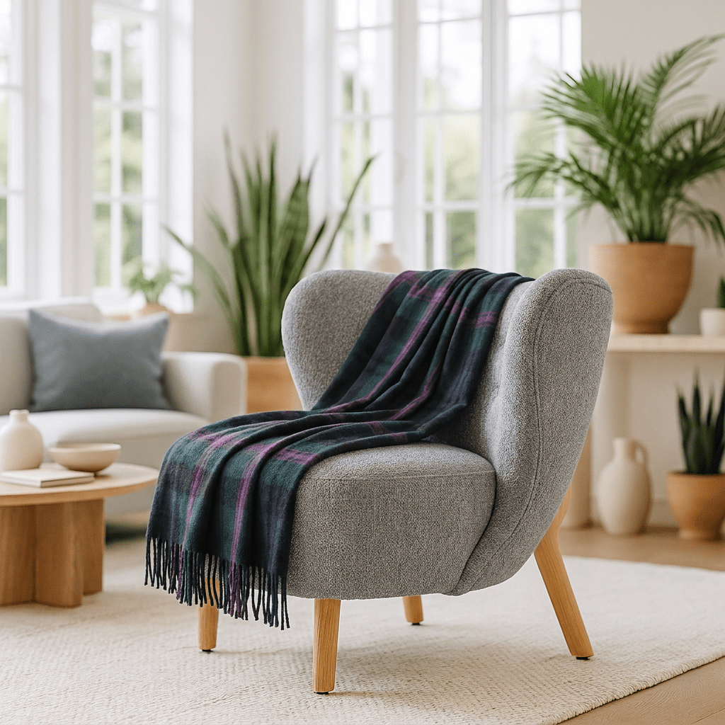 Scottish Highland Tartan Wool Blend Blanket Throw - BAIRD - Heritage Of Scotland -
