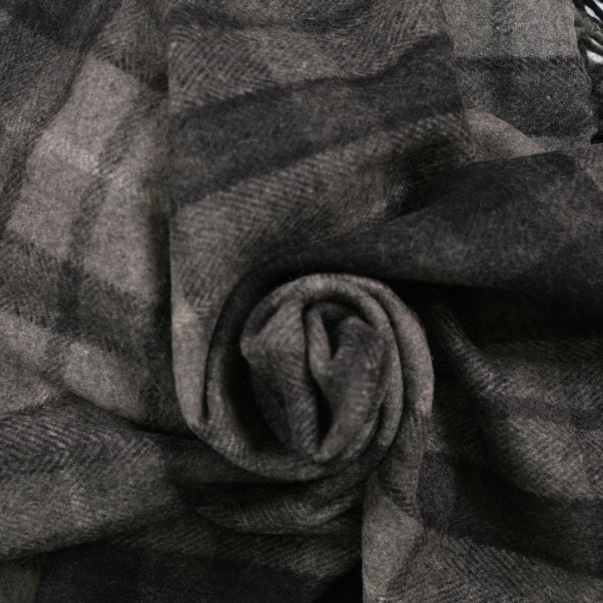 Scottish Highland Tartan Wool Blend Blanket Throw - BUCHANAN GREY - Heritage Of Scotland -