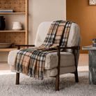 Scottish Highland Tartan Wool Blend Blanket Throw - THOMSON CAMEL - Heritage Of Scotland -