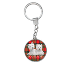 Scottish Keyrings – Glass - Look Saltire & Westies or Hand - Painted Westie - Heritage Of Scotland - Glass - Look Westies