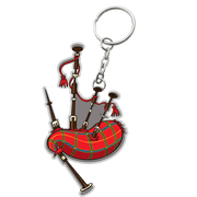 Scottish Metal & Epoxy Keyrings – Piper, Nessie, Bagpipes or Coo - Heritage Of Scotland - Bagpipes