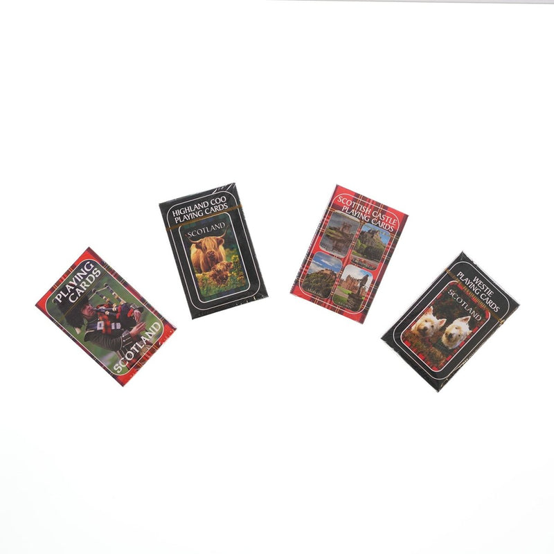 Scottish Playing Cards – Castles, Piper, Highland Coo, or Westie Designs - Heritage Of Scotland - Westies