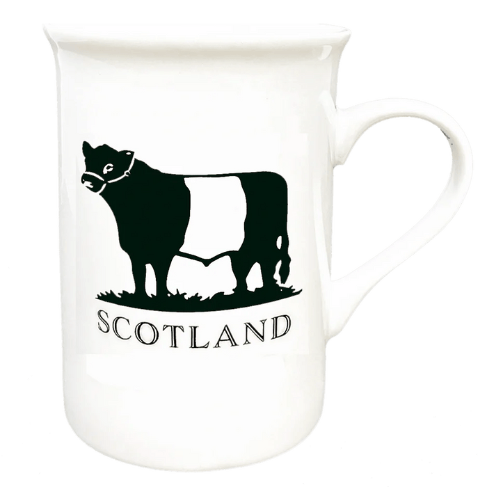 Scottish Porcelain Mugs – Highland Cow, Nessie, Tartan, Stag & More - Heritage Of Scotland - Belted Galloway
