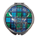 Scottish Tartan Compact Mirror – Westie & Highland Coo Travel Mirror - Heritage Of Scotland - Green Tartan Highland Coo