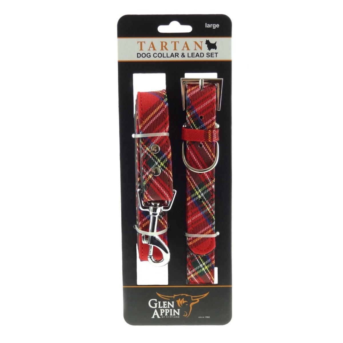 Scottish Tartan Dog Collar & Lead Set – Highland Walks - Royal Stewart - Heritage Of Scotland - Small