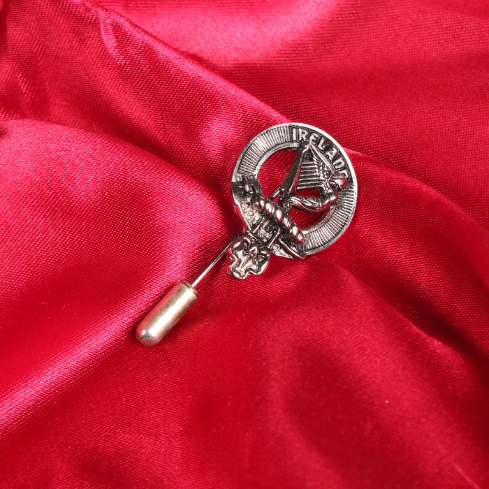 Shamrock Clan Badge, Kilt Pin, Lapel Pin, Cufflinks, Keyring/Key Fob & Gift Set — Fine Pewter by Art Pewter — Made in Scotland (Shiny Finish) - Heritage Of Scotland - Lapel Pin