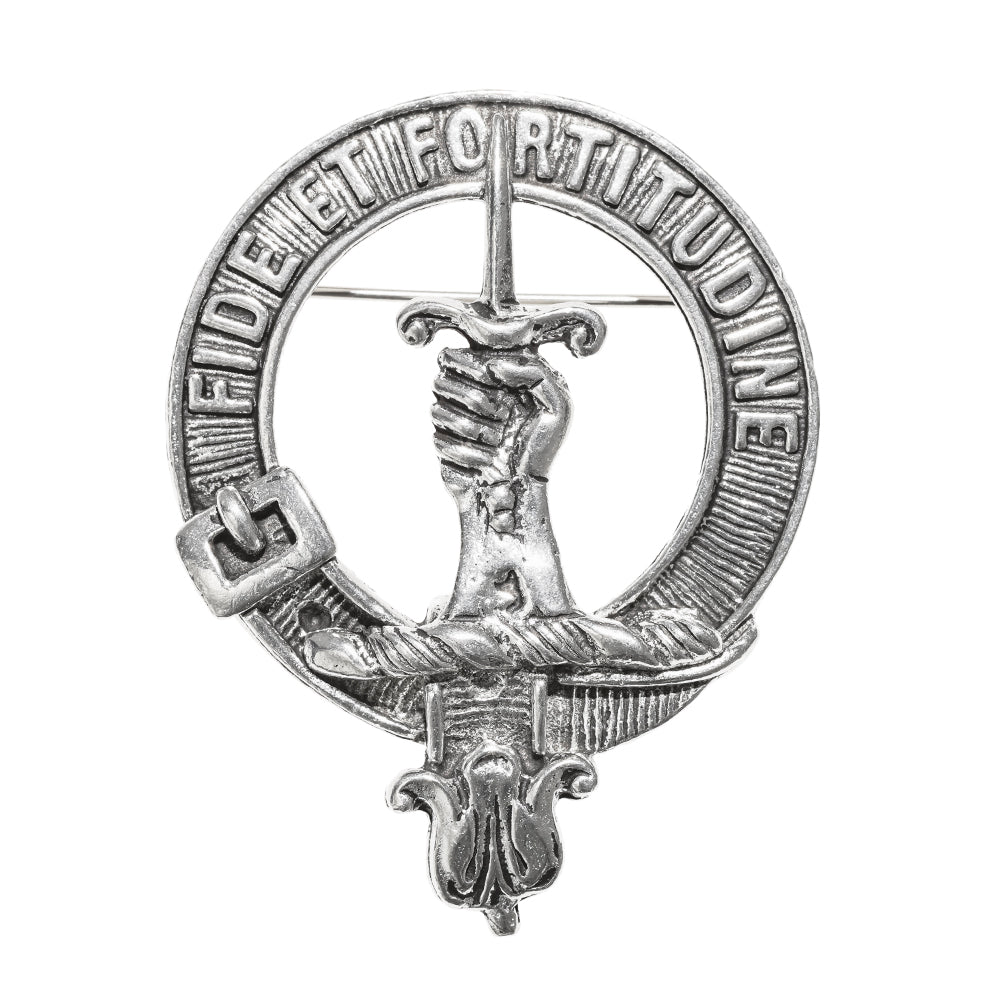 Shaw Clan Badge, Kilt Pin, Lapel Pin, Cufflinks, Keyring/Key Fob & Gift Set — Fine Pewter by Art Pewter — Made in Scotland (Shiny Finish) - Heritage Of Scotland - Badge