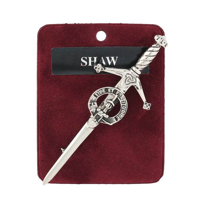 Shaw Clan Badge, Kilt Pin, Lapel Pin, Cufflinks, Keyring/Key Fob & Gift Set — Fine Pewter by Art Pewter — Made in Scotland (Shiny Finish) - Heritage Of Scotland - Kilt Pin