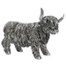 Silver Highland Coo Figurine – Metallic Polyresin Collectible (8 cm & 12 cm) - Heritage Of Scotland - 12 cm