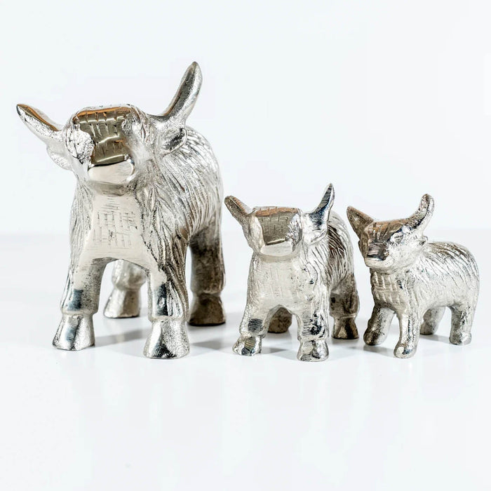 Silver Highland Cow Large - Heritage Of Scotland - SILVER