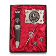 Sinclair Clan Badge, Kilt Pin, Lapel Pin, Cufflinks, Keyring/Key Fob & Gift Set — Fine Pewter by Art Pewter — Made in Scotland (Shiny Finish) - Heritage Of Scotland - Gift Set