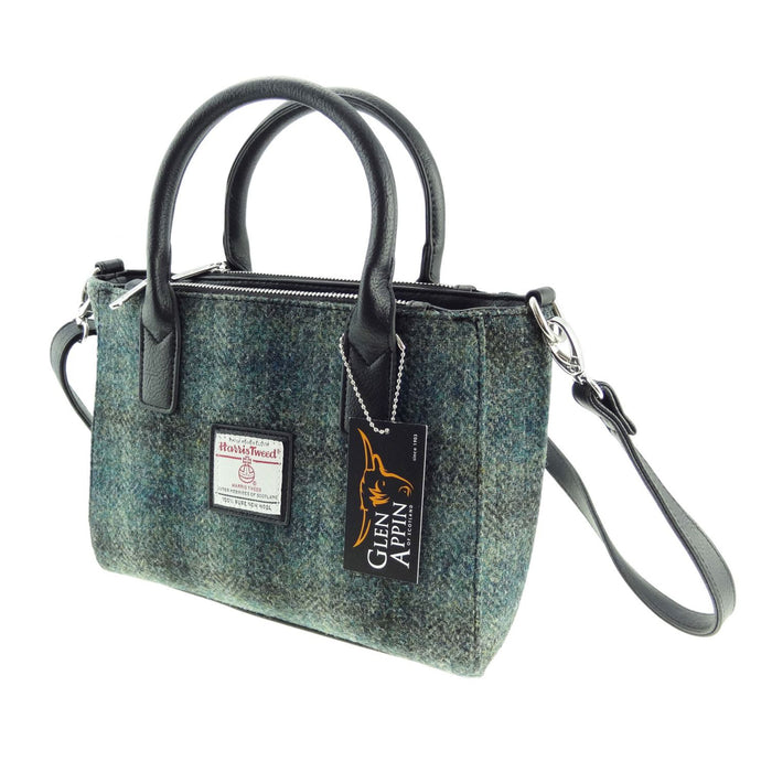 Small Tote Bag With Shoulder Strap Brora Moss Green - Heritage Of Scotland - MOSS GREEN