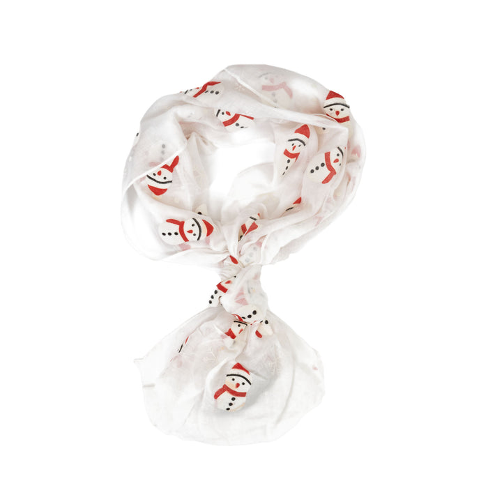 Snowman Scarf White - Heritage Of Scotland - WHITE