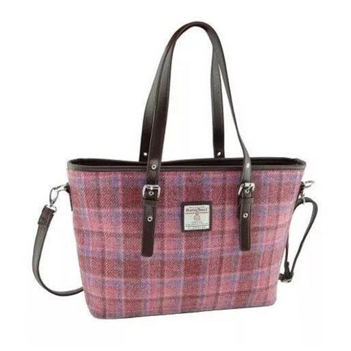 Spey Harris Tweed Tote Bag Pink Check - Heritage Of Scotland - PINK CHECK