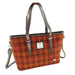 Spey Harris Tweed Tote Bag Rust/ Orange Overcheck - Heritage Of Scotland - Rust/ Orange Overcheck