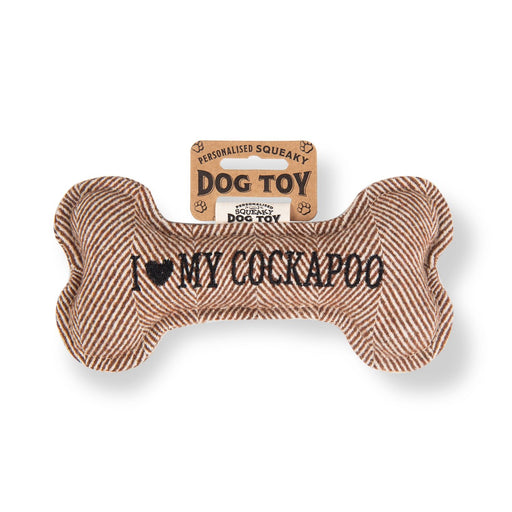 Squeaky Bone Dog Toy I Love My Cockapoo - Heritage Of Scotland - I LOVE MY COCKAPOO