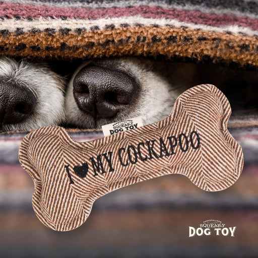 Squeaky Bone Dog Toy I Love My Cockapoo - Heritage Of Scotland - I LOVE MY COCKAPOO