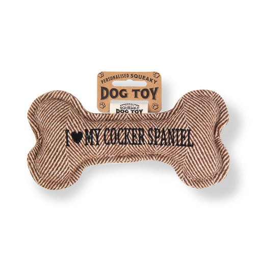 Squeaky Bone Dog Toy I Love My Cocker Spaniel - Heritage Of Scotland - I LOVE MY COCKER SPANIEL